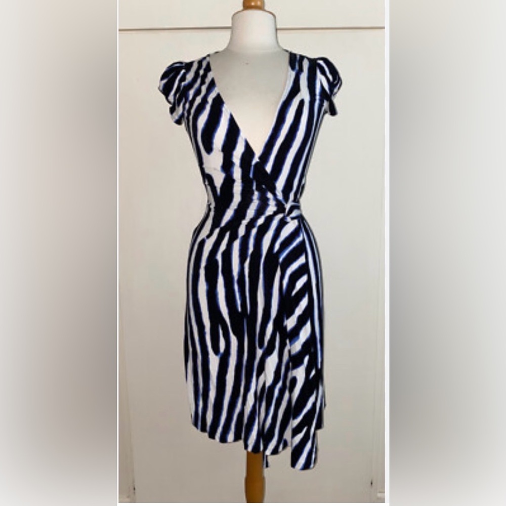 Diane Von Furstenberg Zebra Print Asymmetrical Dress
